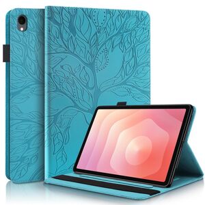 F�r Samsung Galaxy Tab S11 aufstellbare Baum Kunstleder Tasche Blau