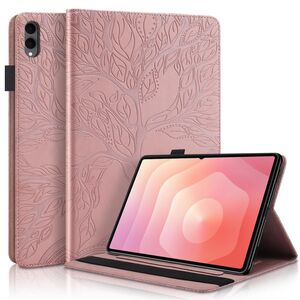 F�r Samsung Galaxy Tab S11 Ultra Baum Design Kunstleder Tasche Pink