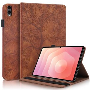 Fr Samsung Galaxy Tab S11 Ultra Baum Design Kunstleder Tasche Braun
