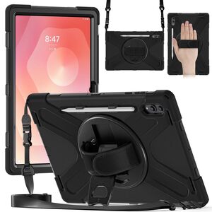 Fr Samsung Galaxy Tab S11 Ultra Hlle Halter & Schultergurt Schwarz