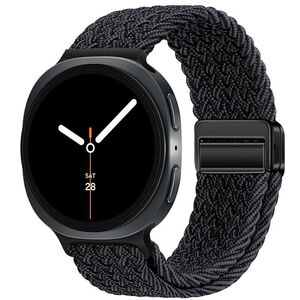 F�r Samsung Galaxy Watch 8 / 8 Classic Magnetisches Nylon Band Schwarz