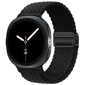 F�r Samsung Galaxy Watch 8 / 8 Classic Magnetisches Nylon Band Schwarz