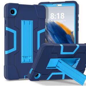 Fr Samsung Galaxy Tab A11 Color Hybrid Design Hlle mit Halter Blau