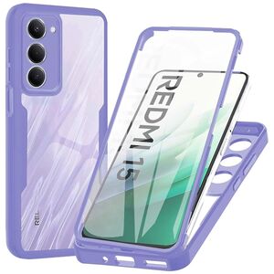 F�r Xiaomi Redmi 15 5G / 4G Full Body 360 Acryl Hybrid TPU H�lle Lila
