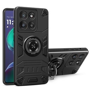 F�r Motorola Moto G86 5G Rotating Holder TPU Hybrid PC H�lle Schwarz