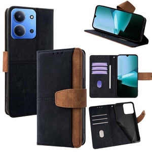 F�r Xiaomi Redmi 15C 5G / 4G Color Skin Feel Kunstleder H�lle Schwarz