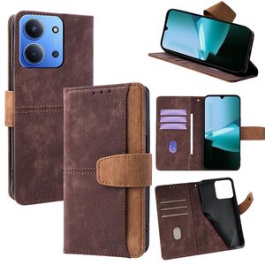 F�r Xiaomi Redmi 15C 5G / 4G Color Skin Feel Kunstleder H�lle Braun