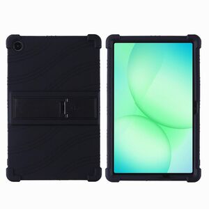 F�r Samsung Galaxy Tab A11 Plus Silikon H�lle Halter Sto�fest Schwarz