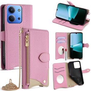 F�r Xiaomi Redmi 15C 5G / 4G Crossbody Kunstleder Schutz Tasche Rosa