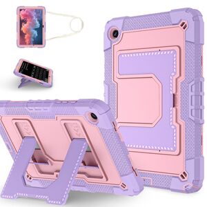F�r Samsung Galaxy Tab A11 Plus Silikon Hybrid PC Holder H�lle Rosa