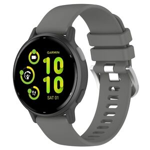 Silikon Armband f�r Garmin Venu 4 41mm Liquid Glossy Design mit Silber Schnalle