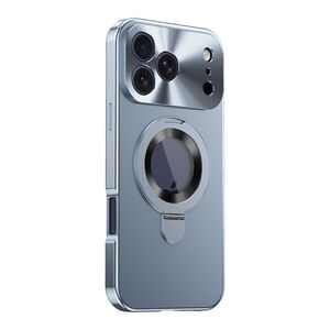 F�r Apple iPhone 17 Pro Privacy Glas Metall MagSafe Halter H�lle Blau