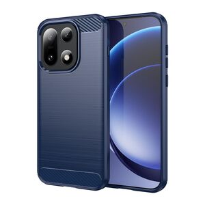 F�r OnePlus 15 Carbon Fiber Brushed Design TPU Schutz H�lle Blau