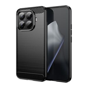 F�r Xiaomi 15T Pro 5G Carbon Brushed Design TPU Schutz H�lle Schwarz