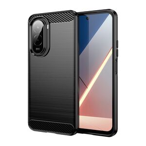F�r Xiaomi Poco M7 4G Carbon Brushed Design TPU Schutz H�lle Schwarz