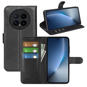 F�r Honor Magic 8 Pro Kunstleder Wallet Schutz H�lle Tasche Schwarz