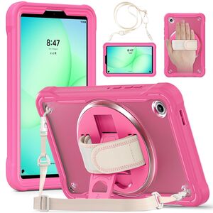 F�r Samsung Galaxy Tab A11 360 Grad Rotation Heavy Hybrid H�lle Pink