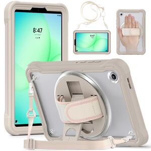 F�r Samsung Galaxy Tab A11 360 Grad Rotation Heavy Hybrid H�lle Beige