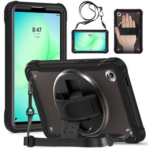 F�r Samsung Galaxy Tab A11 360 Grad Rotation Heavy Hybrid H�lle Schwarz