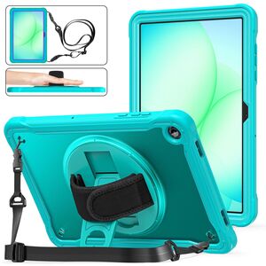 F�r Samsung Galaxy Tab A11 Plus 360 Grad Rotation Hybrid H�lle T�rkis