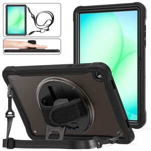 F�r Samsung Galaxy Tab A11 Plus 360 Grad Rotation Hybrid H�lle Schwarz