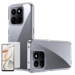 F�r Honor 400 Smart 4G 2 in 1 TPU H�lle + 9H Schutzglas Transparent