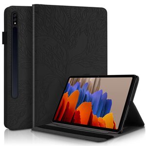 F�r Samsung Galaxy Tab S10 Lite / S10 FE Kunstleder Tasche Schwarz