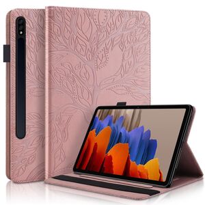 F�r Samsung Galaxy Tab S10 Lite / S10 FE Baum Kunstleder Tasche Pink
