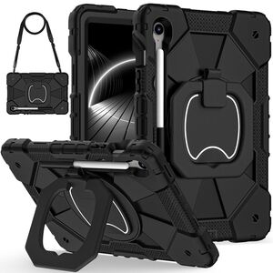 F�r Samsung Galaxy Tab S10 Lite / S10 FE Hybrid H�lle Halter Schwarz