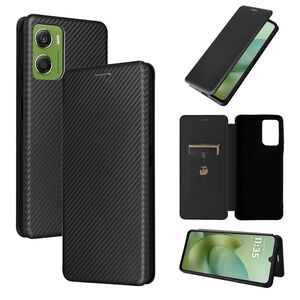 F�r Motorola Moto G06 4G / G06 Power 4G Carbon Textur Flip Schutzh�lle