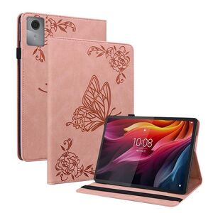 F�r Lenovo Idea Tab 11 Schmetterling Design Kunstleder Tasche Pink