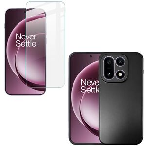 F�r OnePlus 15 2 in 1 Set TPU Schutz H�lle + 9H Schutzglas Schwarz