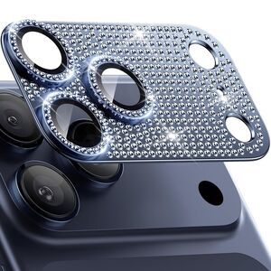 F�r Apple iPhone 17 Pro Kamera Diamant Design Schutz Metall Blau