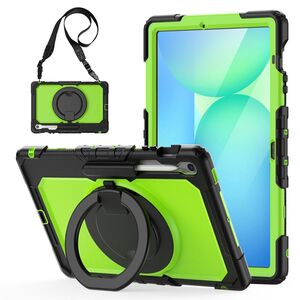 F�r Samsung Galaxy Tab S10 FE Plus Griff & Schultergurt H�lle Gr�n