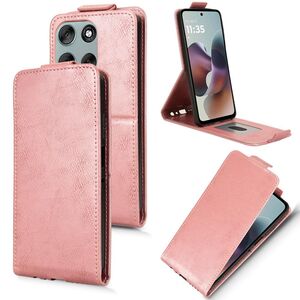 F�r Motorola Moto G56 5G Magnetische Flip Kunstleder Schutz H�lle Pink