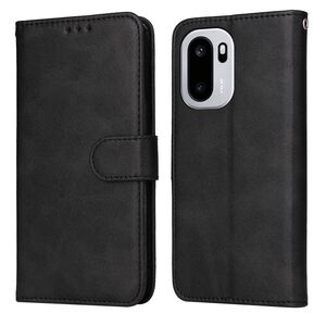 F�r OnePlus 15R / Ace 6 Classic Flip Kunstleder Wallet H�lle Schwarz