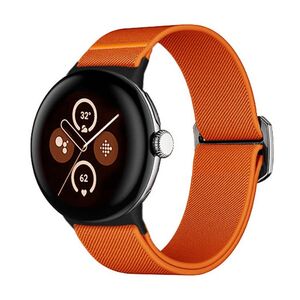 F�r Google Pixel Watch 4 3 2 1 41mm Nylon Armband Elastisch Orange