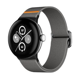 F�r Google Pixel Watch 4 3 2 1 41mm Nylon Armband Elastisch Grau