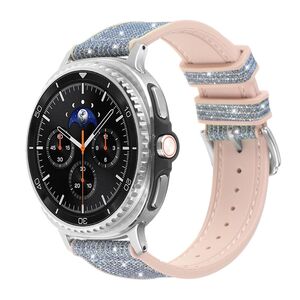 F�r Samsung Galaxy Watch 8 / 8 Classic Glitzer Silikon Armband Blau