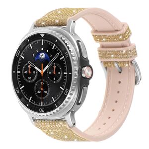 F�r Samsung Galaxy Watch 8 / 8 Classic Glitzer Silikon Leder-Optik Armband