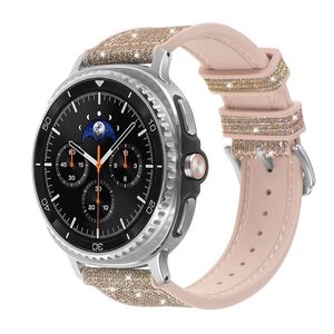 F�r Samsung Galaxy Watch 8 / 8 Classic Glitzer Silikon Leder-Optik Armband
