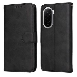 F�r Xiaomi Poco M7 4G Classic Flip Kunstleder Wallet H�lle Schwarz