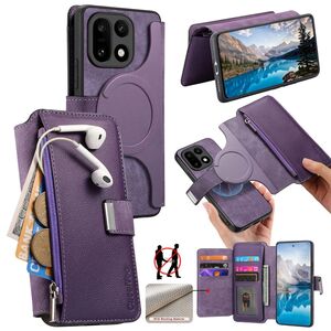 F�r OnePlus 15 CaseNeo MagSafe Kunstleder H�lle Retro Design Lila