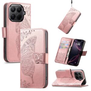F�r Xiaomi 15T Pro Kunstleder Schmetterling Book Wallet H�lle Rosa