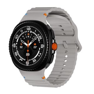 F�r Samsung Galaxy Watch 8 / 8 Classic Wellen Silikon Armband Grau