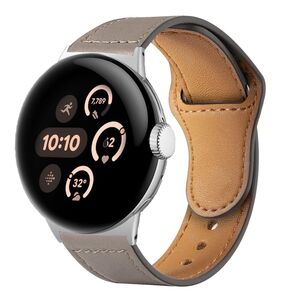 F�r Google Pixel Watch 4 / 3 / 2 / 1 41mm Leder Armband Dunkelgrau