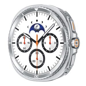 F�r Samsung Galaxy Watch 8 44mm Metall H�lle im Classic Design Silber