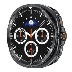 F�r Samsung Galaxy Watch 8 40mm Metall H�lle im Classic Design Schwarz