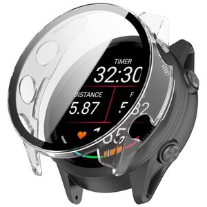 F�r Garmin Forerunner 570 47mm Kunststoff H�lle + 9H Glas Transparent