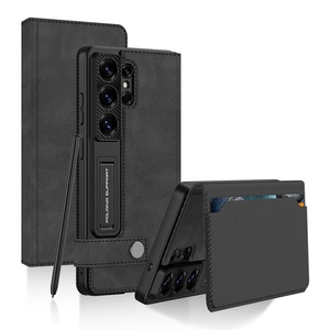 F�r Samsung Galaxy S26 Ultra 5G Leder Tasche Book H�lle Schwarz